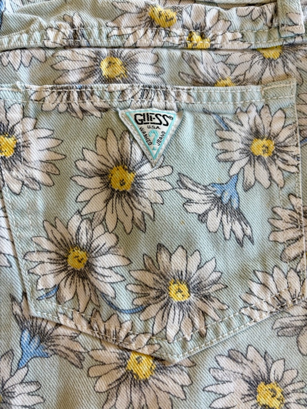 🌼 Vintage GUESS by Georges Marciano Daisy Print Shorts Size 1 - Picture 3 of 12